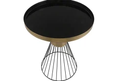 Miliboo Runder Beistelltisch aus schwarz und goldfarben lackiertem Stahl D 41 cm SPLEEN* Couchtische|Beistelltische