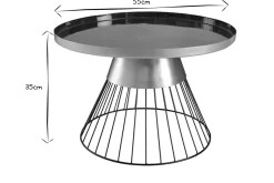 Miliboo Runder Beistelltisch aus petrolblauem und goldfarben lackiertem Stahl D 41 cm SPLEEN* Couchtische