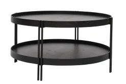 Miliboo Runder Couchtisch aus Eiche schwarz und Metall D80 cm TWICE* Couchtische