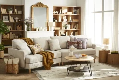Miliboo Runder Couchtisch aus massivem Mangoholz und schwarzem Metall PRIYA* Couchtische