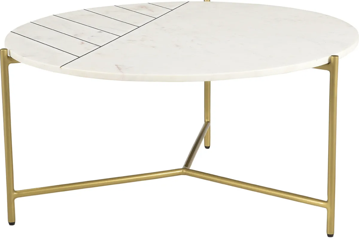 Miliboo Runder Couchtisch aus weißem Marmor SILLON* Couchtische