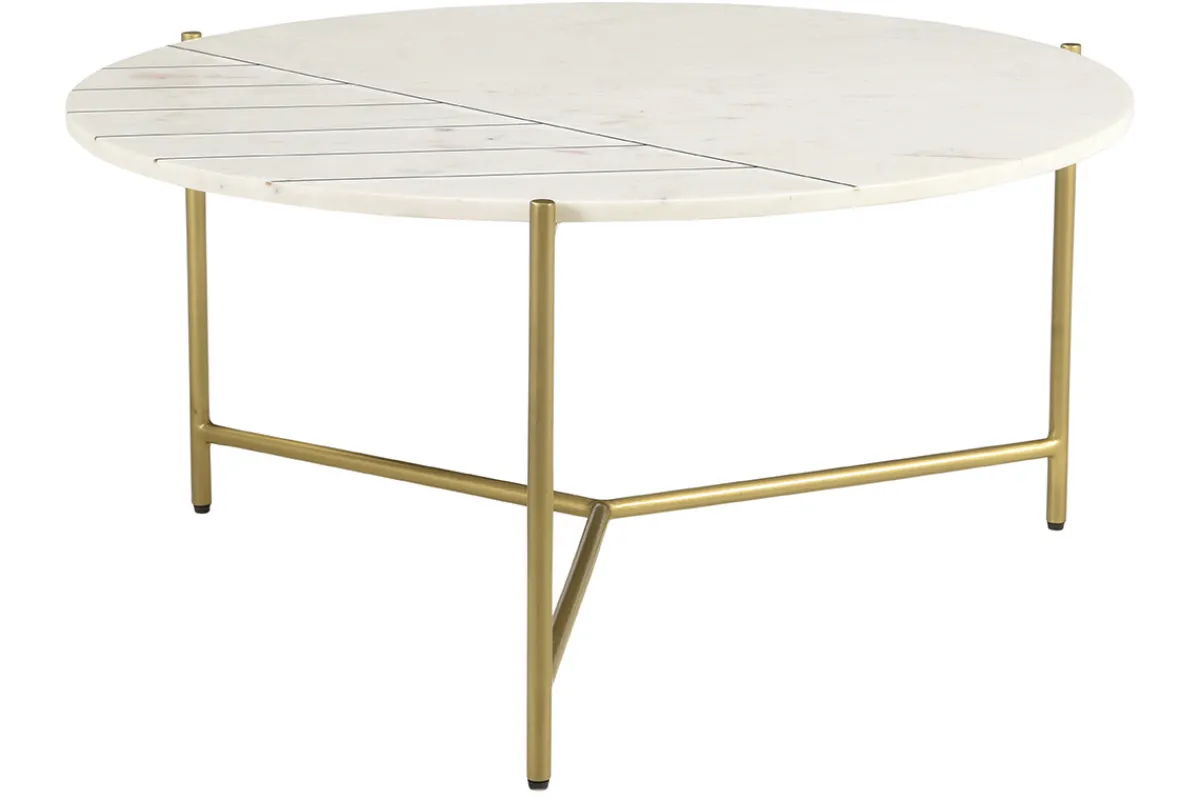 Miliboo Runder Couchtisch aus weißem Marmor SILLON* Couchtische