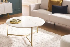Miliboo Runder Couchtisch aus weißem Marmor SILLON* Couchtische