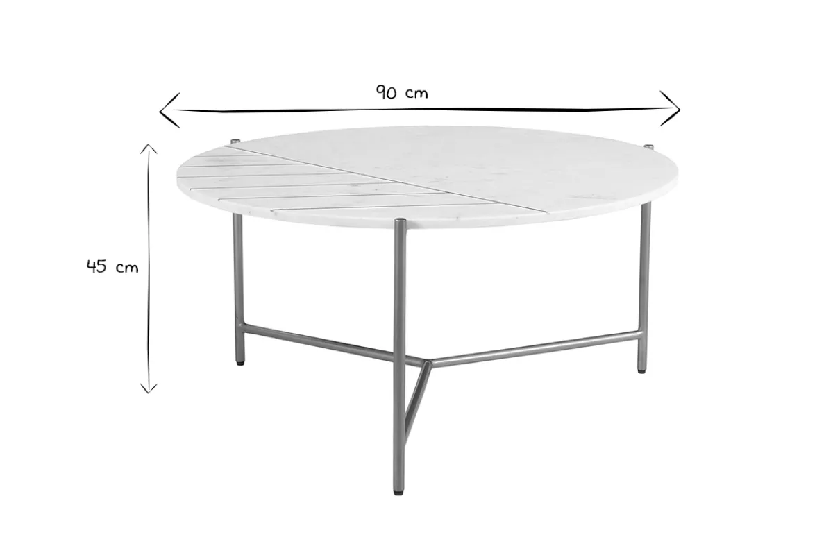 Miliboo Runder Couchtisch aus weißem Marmor SILLON* Couchtische