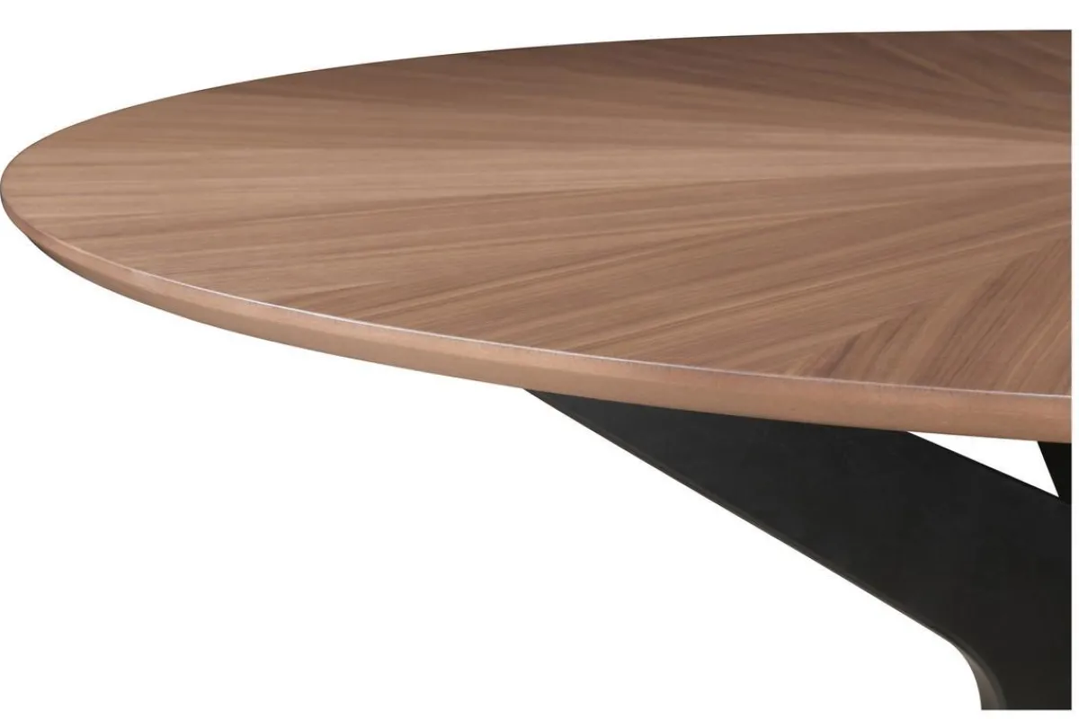 Miliboo Runder Design-Esstisch mit Walnussfurnier D120 cm DIELLI* Esstische
