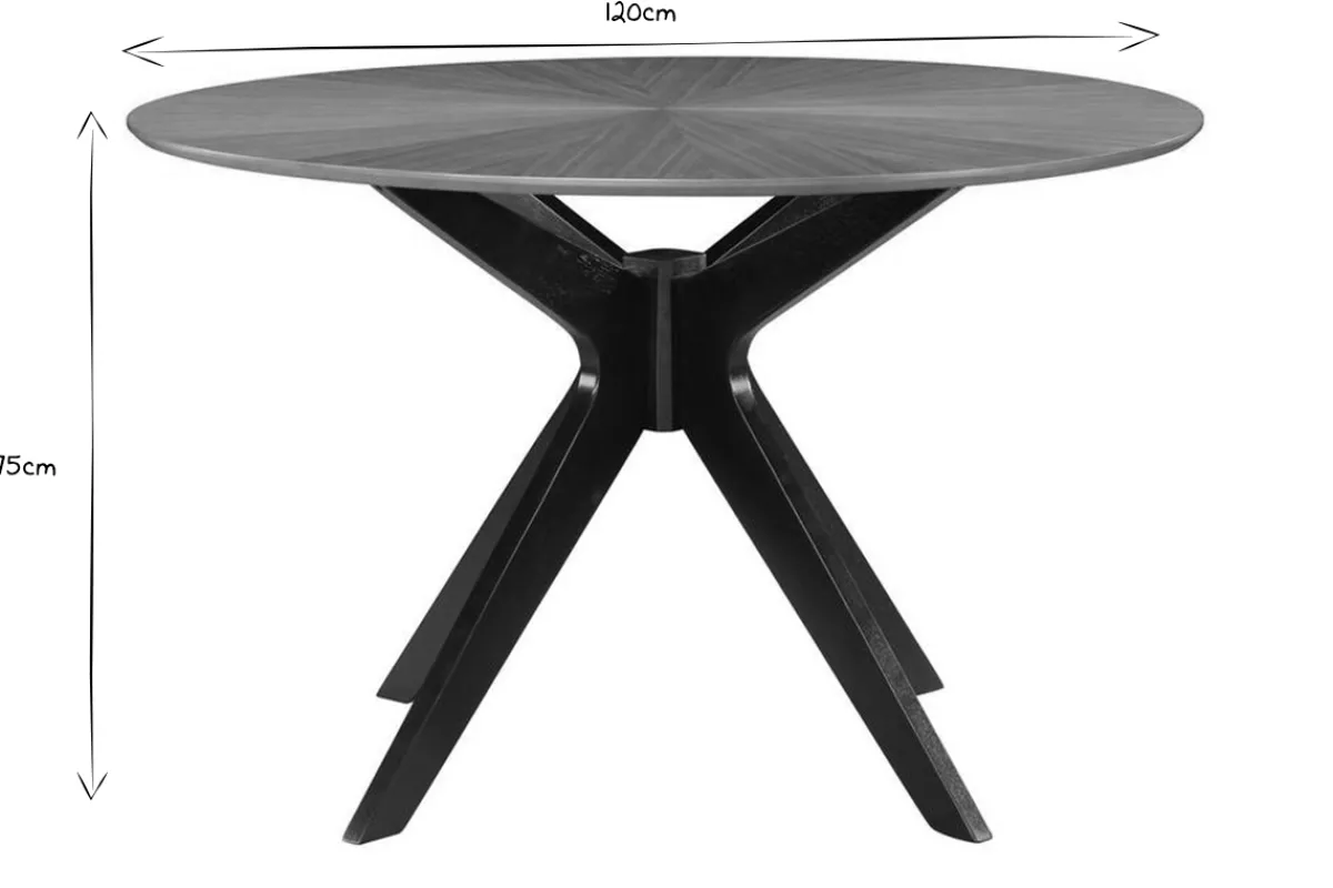 Miliboo Runder Design-Esstisch mit Walnussfurnier D120 cm DIELLI* Esstische