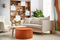 Miliboo Runder Hocker aus erdfarbenem Cord D 70 cm LOUIS* Sitzsäcke|Sitzsäcke