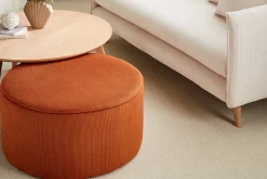 Miliboo Runder Hocker aus erdfarbenem Cord D 70 cm LOUIS* Sitzsäcke|Sitzsäcke