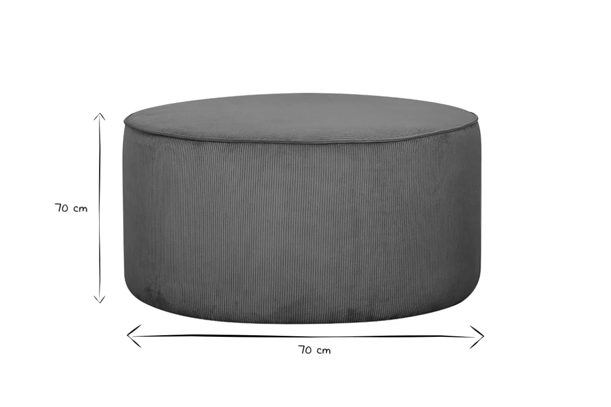 Miliboo Runder Hocker aus erdfarbenem Cord D 70 cm LOUIS* Sitzsäcke|Sitzsäcke