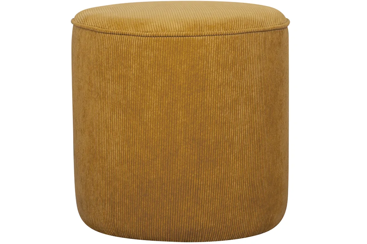 Miliboo Runder Hocker aus gelbem Cord D 40 cm LOUIS* Sitzsäcke|Sitzsäcke
