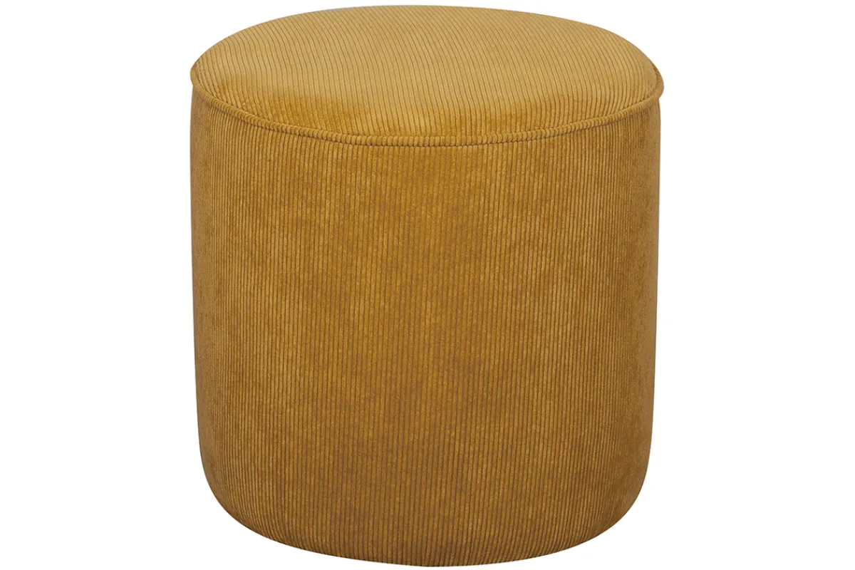 Miliboo Runder Hocker aus gelbem Cord D 40 cm LOUIS* Sitzsäcke|Sitzsäcke