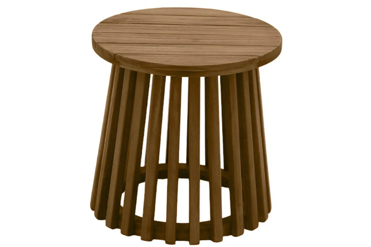 Miliboo Runder niedriger Gartentisch aus Massivholz D40 cm NASSAU* Beistelltische|Gartentische