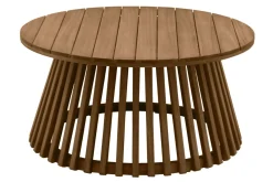 Miliboo Runder niedriger Gartentisch aus Massivholz D80 cm NASSAU* Couchtische|Gartentische