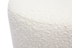 Miliboo Runder Pouf aus weißem Wollbouclé-Effektstoff und goldenem Metall D40 cm AMAYA* Sitzsäcke|Sitzsäcke