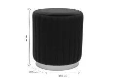 Miliboo Runder Samt- und Metallpuff in Schwarz und Gold D40 cm DONA* Sitzsäcke|Sitzsäcke