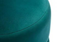 Miliboo Runder Samtpouf in Petrolblau und Goldmetall D40 cm JOY* Sitzsäcke|Sitzsäcke