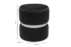 Miliboo Runder Samtpouf in Petrolblau und Goldmetall D40 cm JOY* Sitzsäcke|Sitzsäcke