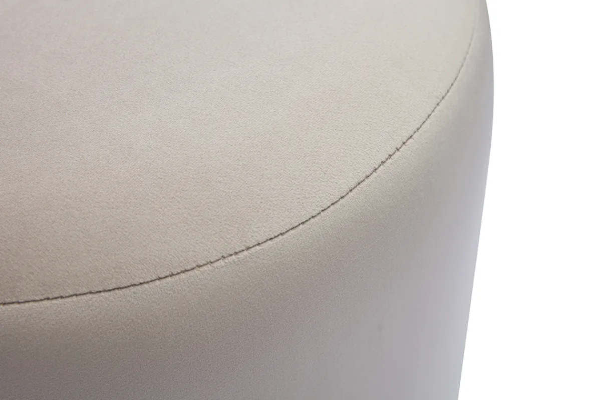 Miliboo Runder Samtpouf in Taupe und Goldmetall D40 cm AMAYA* Sitzsäcke|Sitzsäcke