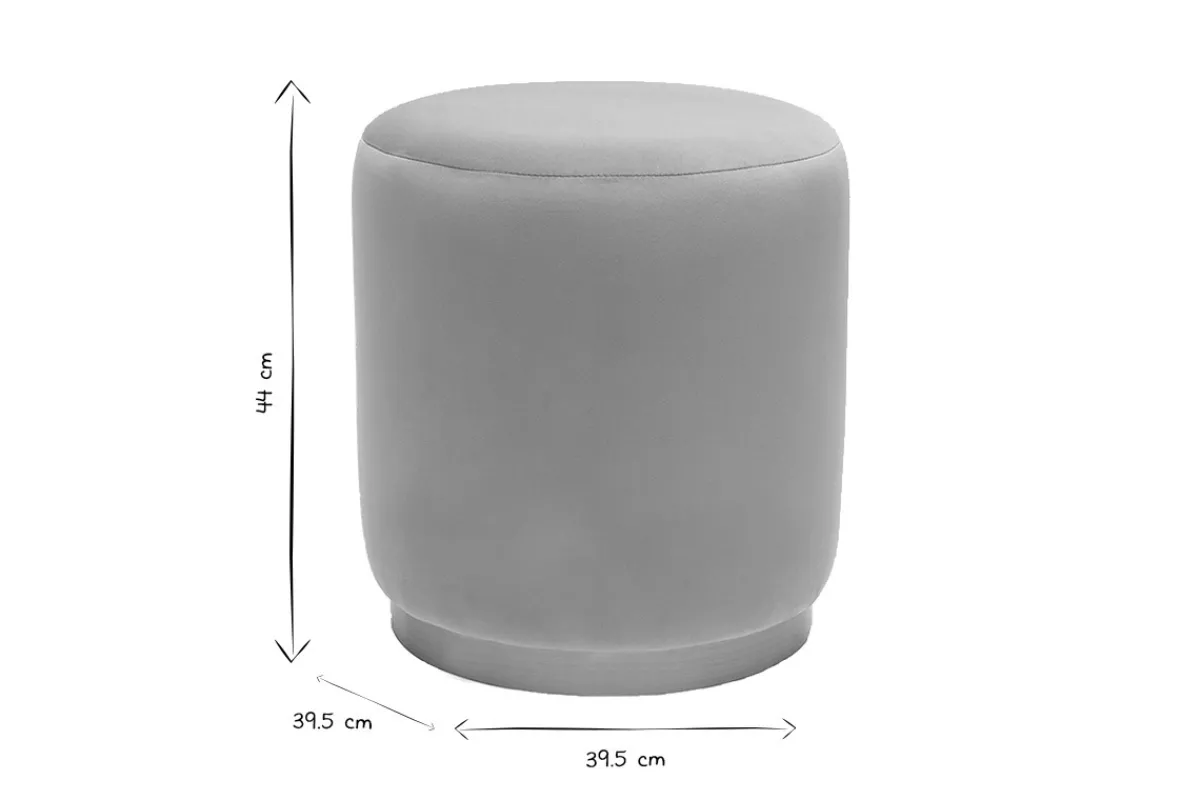 Miliboo Runder Samtpouf in Taupe und Goldmetall D40 cm AMAYA* Sitzsäcke|Sitzsäcke