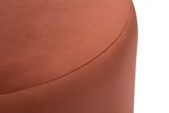 Miliboo Runder Samt-Pouf in Ziegelrot und goldenem Metall D40 cm AMAYA* Sitzsäcke|Sitzsäcke