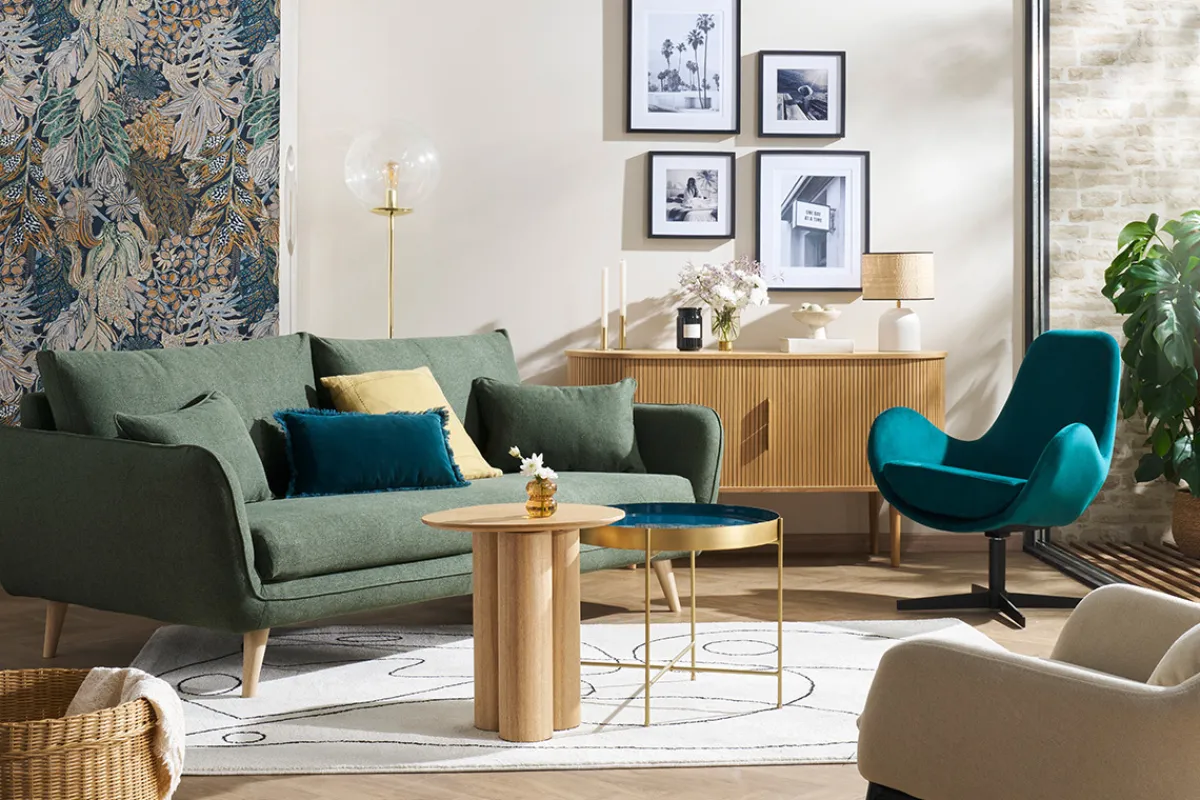 Miliboo Samst-Sessel petrol ANDY* Design-sessel|Sessel