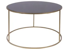Miliboo Satztische mit goldfarbenem Fuß und schwarz getönter Glasplatte (2er-Set) ROXO* Couchtische