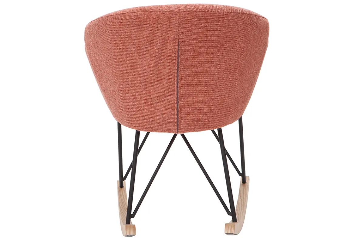 Miliboo Schaukelstuhl aus Samt-ähnlichen Stoff mit Terrakotta-Muster RHAPSODY* Schaukelstühle|Sessel