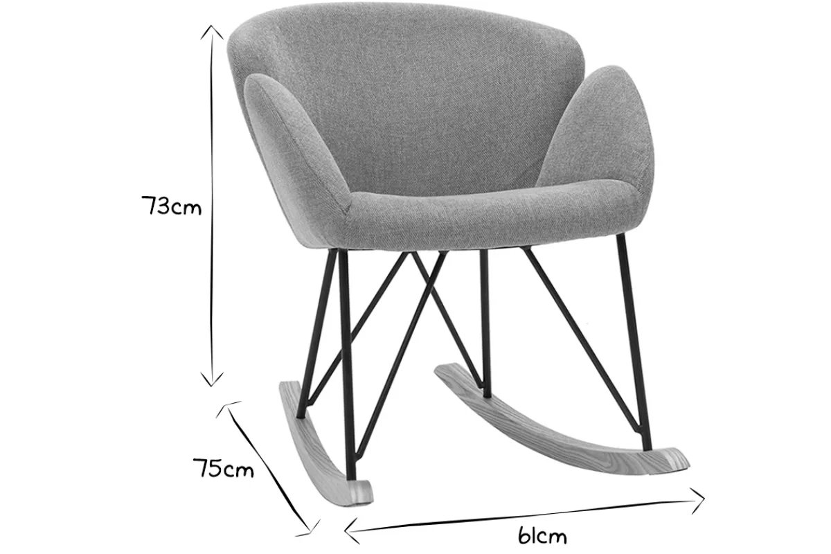 Miliboo Schaukelstuhl aus Samt-ähnlichen Stoff mit Terrakotta-Muster RHAPSODY* Schaukelstühle|Sessel