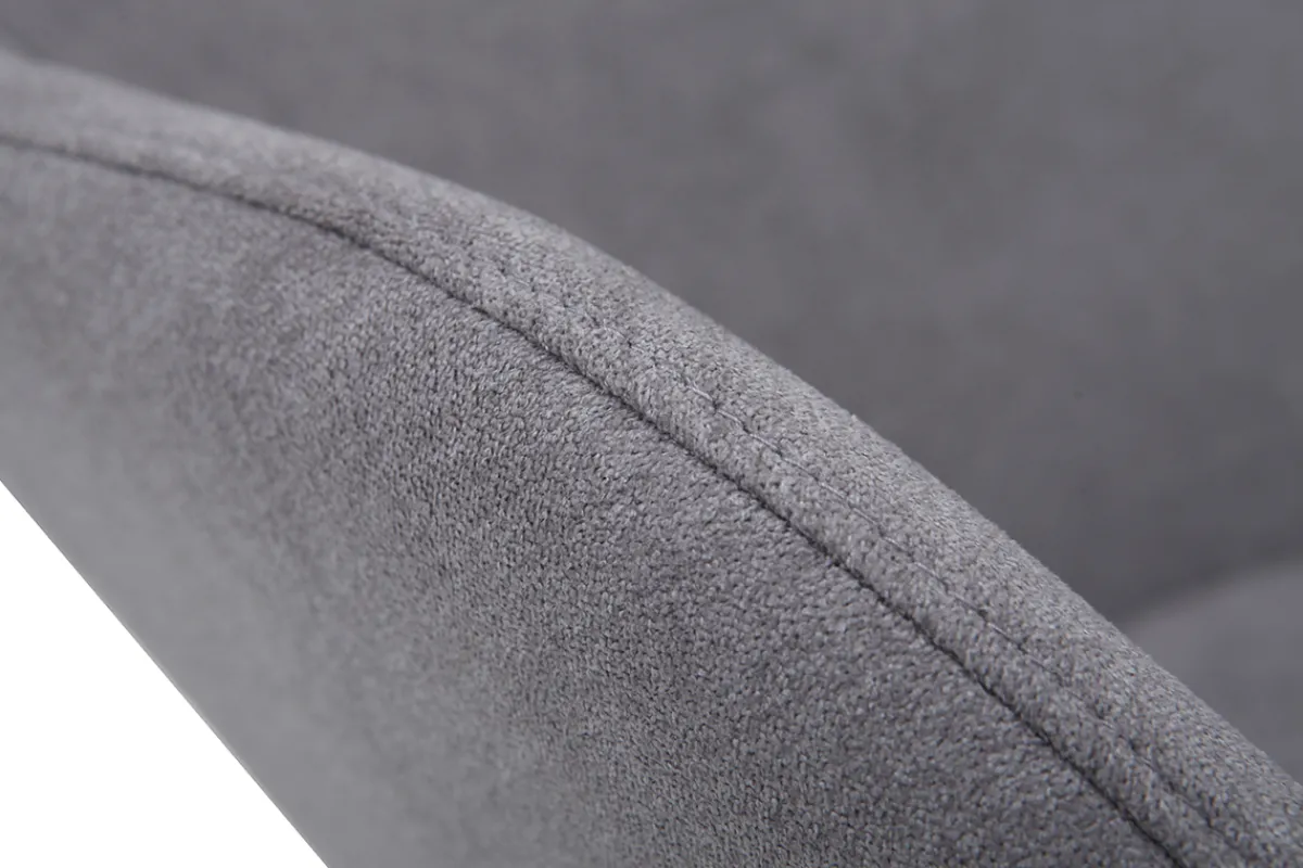 Miliboo Schaukelstuhl aus Stoff Samt Grau Beine Metall und Holz JHENE* Design-sessel|Schaukelstühle