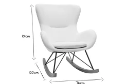 Miliboo Schaukelstuhl beige Cord-Stoff ESKUA* Schaukelstühle|Sessel