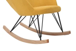 Miliboo Schaukelstuhl Kind Stoff Gelb Beine Metall und Holz JHENE* Design-sessel|Schaukelstühle