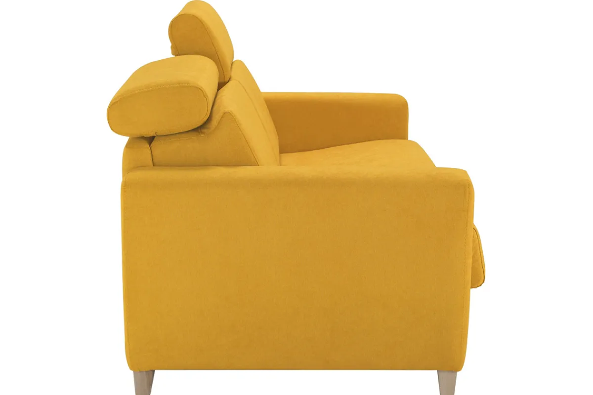 Miliboo Schlafcouch mit verstellbaren Kopfstützen Gelb mit 13 cm Matratze 3-Sitzer GOYA* Schlafsofas