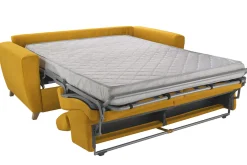 Miliboo Schlafcouch mit verstellbaren Kopfstützen Gelb mit 13 cm Matratze 3-Sitzer GOYA* Schlafsofas