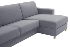 Miliboo Schlaf-Ecksofa mit Stauraum 4-Sitzer grauer Stoff und helles Holz anpassbar GRAHAM* Schlafsofas|Ecksofas