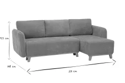 Miliboo Schlaf-Ecksofa modulierbar terracottafarbener Stoff mit Velours-Effekt und helles Holz 3-4 Sitzer ROMANE* Ecksofas
