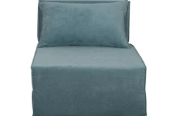Miliboo Schlafsessel aus blauem Stoff mit Samteffekt 1-Sitzer SALLY*Kinder Schlafsessel|Kinderbetten