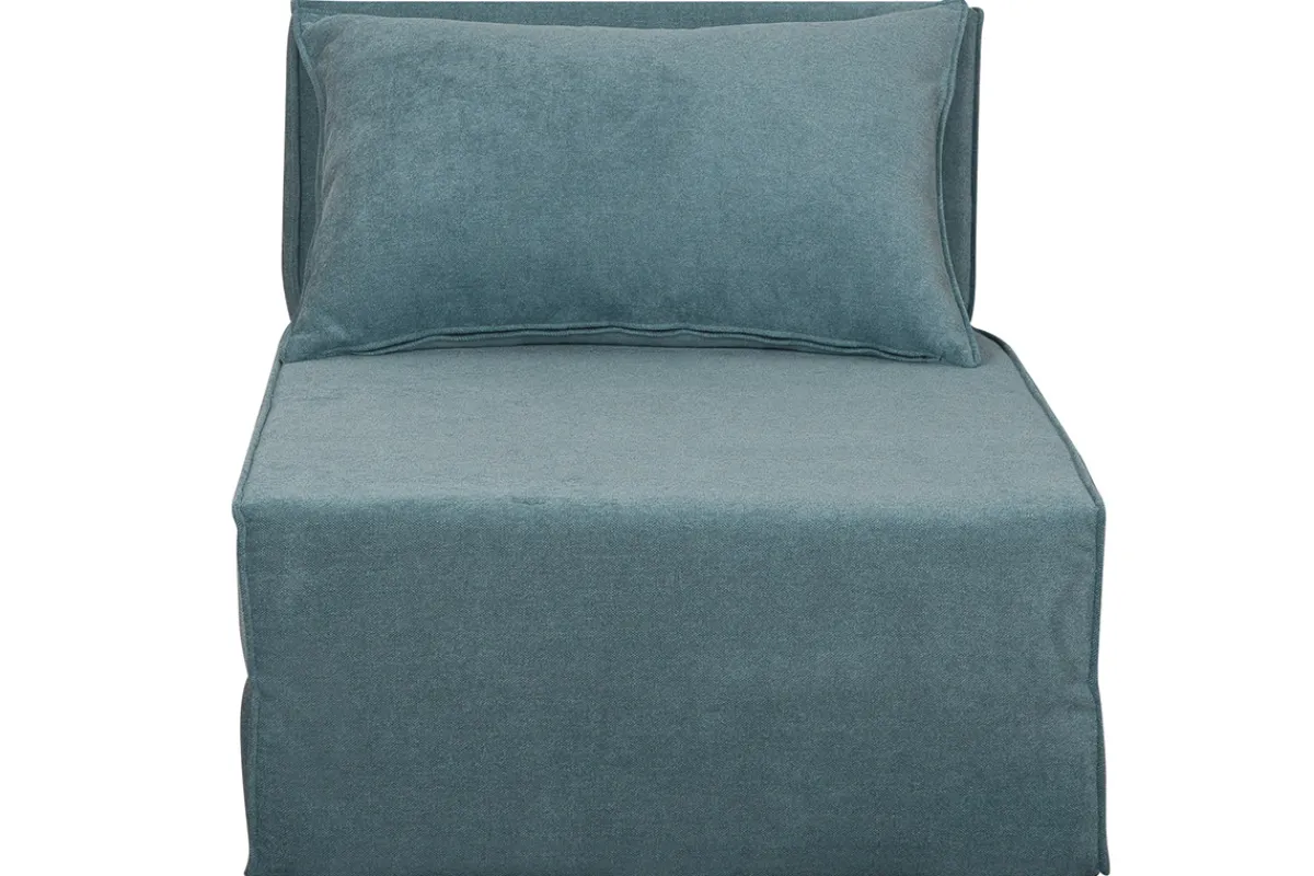 Miliboo Schlafsessel aus blauem Stoff mit Samteffekt 1-Sitzer SALLY*Kinder Schlafsessel|Kinderbetten