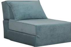 Miliboo Schlafsessel aus blauem Stoff mit Samteffekt 1-Sitzer SALLY*Kinder Schlafsessel|Kinderbetten