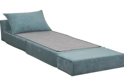 Miliboo Schlafsessel aus blauem Stoff mit Samteffekt 1-Sitzer SALLY*Kinder Schlafsessel|Kinderbetten