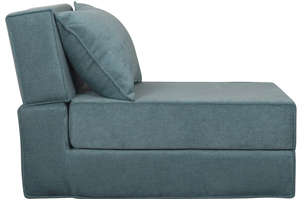 Miliboo Schlafsessel aus blauem Stoff mit Samteffekt 1-Sitzer SALLY*Kinder Schlafsessel|Kinderbetten