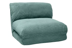 Miliboo Schlafsessel aus Cord in hellem Grünblau 1-Sitzer SPENCER* Schlafsessel