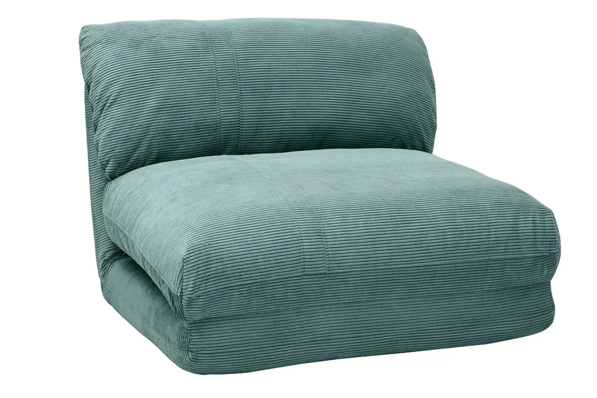 Miliboo Schlafsessel aus Cord in hellem Grünblau 1-Sitzer SPENCER* Schlafsessel