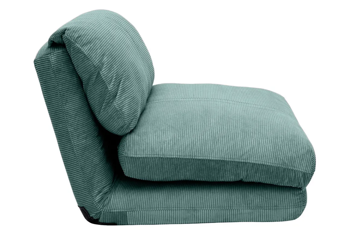 Miliboo Schlafsessel aus Cord in hellem Grünblau 1-Sitzer SPENCER* Schlafsessel