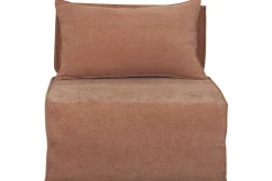 Miliboo Schlafsessel aus terracotta Stoff mit Samteffekt 1-Sitzer VICTOR*Kinder Schlafsessel|Kinderbetten