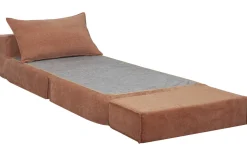 Miliboo Schlafsessel aus terracotta Stoff mit Samteffekt 1-Sitzer VICTOR*Kinder Schlafsessel|Kinderbetten