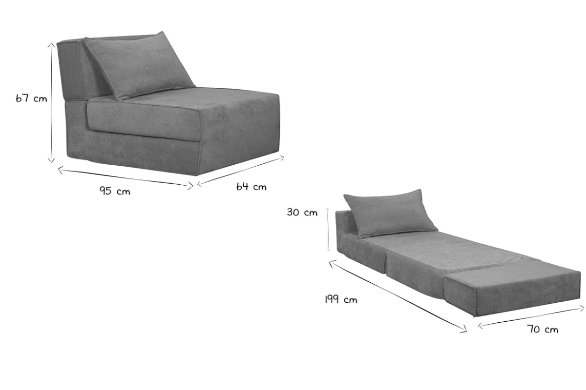 Miliboo Schlafsessel aus terracotta Stoff mit Samteffekt 1-Sitzer VICTOR*Kinder Schlafsessel|Kinderbetten