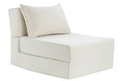 Miliboo Schlafsessel aus weißem Stoff mit Bouclé-Wolleffekt 1-Sitzer VICTOR*Kinder Schlafsessel|Kinderbetten