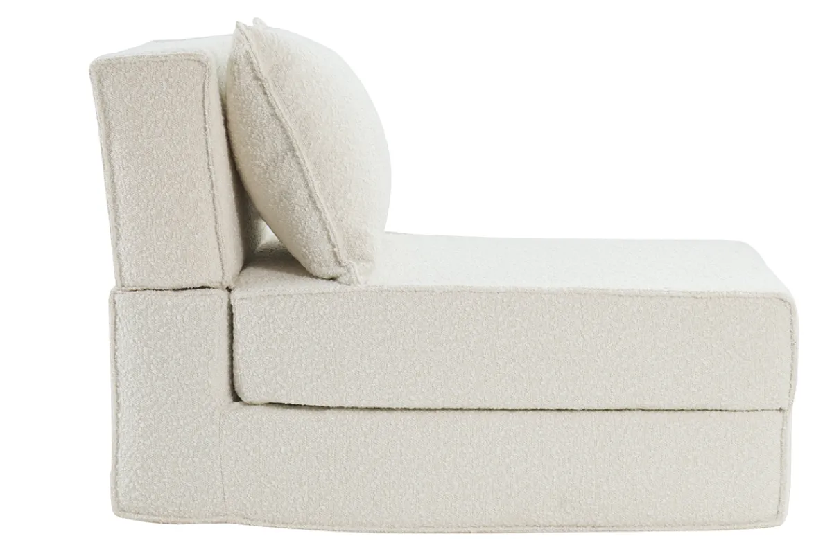 Miliboo Schlafsessel aus weißem Stoff mit Bouclé-Wolleffekt 1-Sitzer VICTOR*Kinder Schlafsessel|Kinderbetten