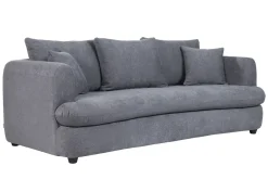Miliboo Schlafsofa 3-4 Sitzer in grauem Stoff mit Samteffekt und abziehbarem Bezug SACHA* Schlafsofas