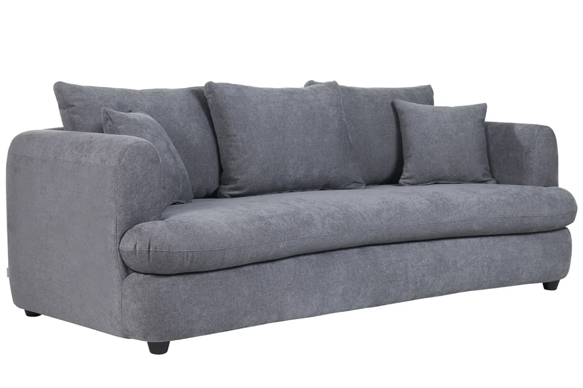 Miliboo Schlafsofa 3-4 Sitzer in grauem Stoff mit Samteffekt und abziehbarem Bezug SACHA* Schlafsofas